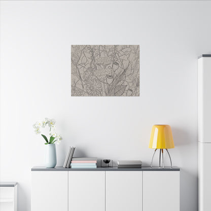 Summer Dried Flowers Minimal Line Canvas Art | Elegant Decor