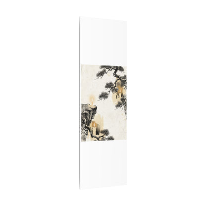 Japandi Pine Tree in Candlelight | Japanese Pattern Canvas Art