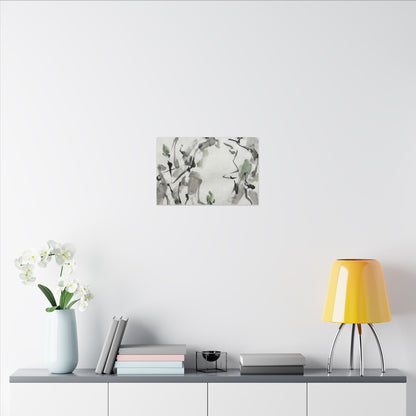 Zen Ink Brushstroke in Overcast | Sumi E Canvas Art
