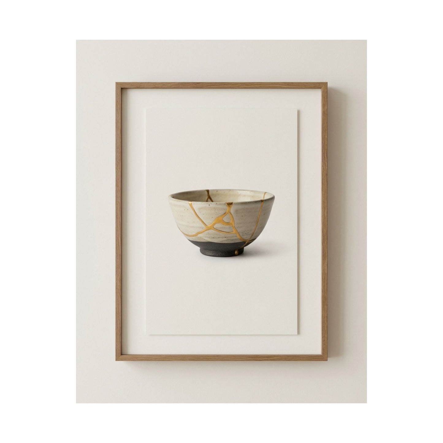 Kintsugi Charcoal Wall Art Print