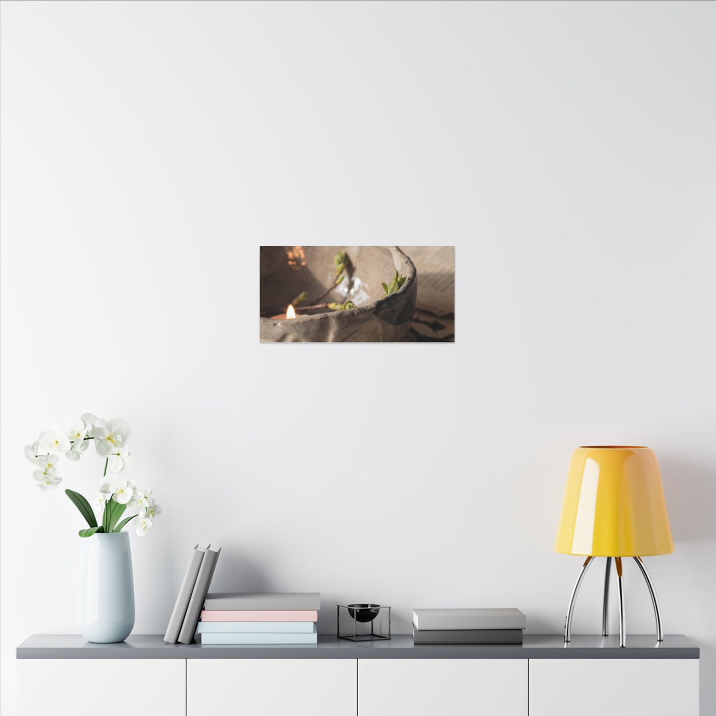 Candlelight Ceramic Bowl Canvas Art - Japandi Ma