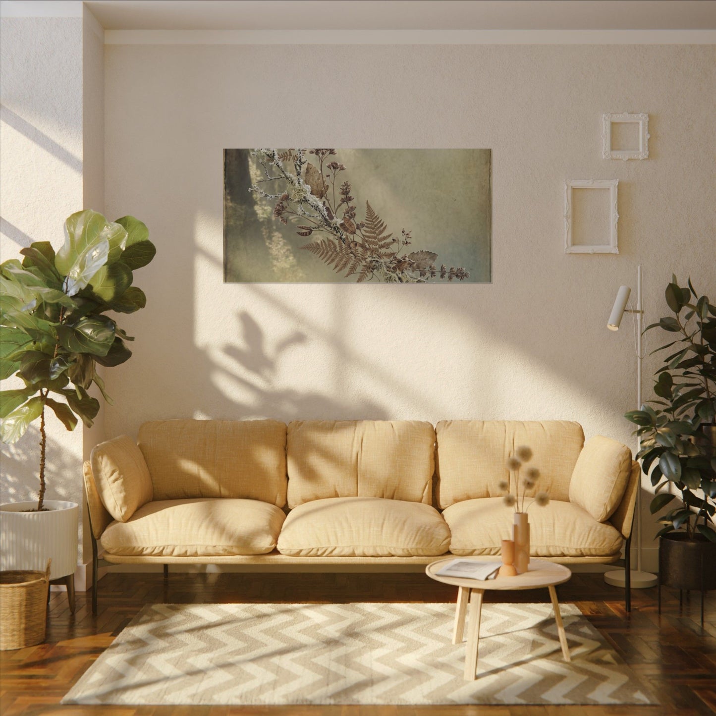 Winter Dried Flowers Forest Whimsy Canvas Art | Earthy Decor