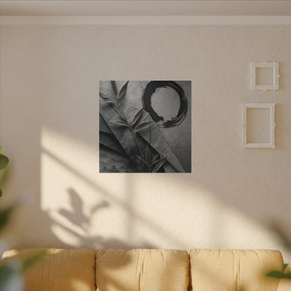 Winter Paper Fold Enso Canvas Art | Serene Decor