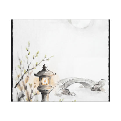 Moonlit Garden Spring Canvas Art | Zen Contemplative Design