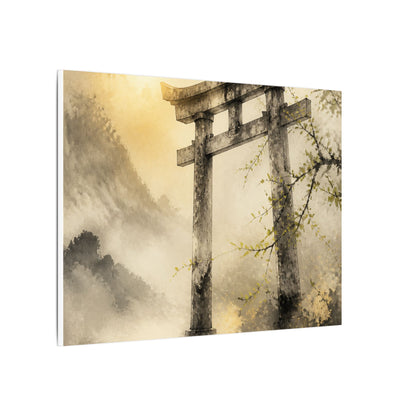 Spring Torii Gate Sumi E Canvas Art | Tranquil Decor