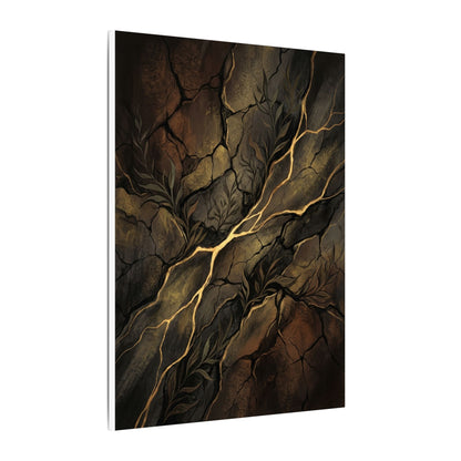 Cracked Earth Charcoal Ink Canvas Art | Bold Dark Japandi Art