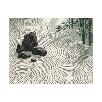 Shibui Rock Garden Canvas Art - Zen Ukiyo E Inspired