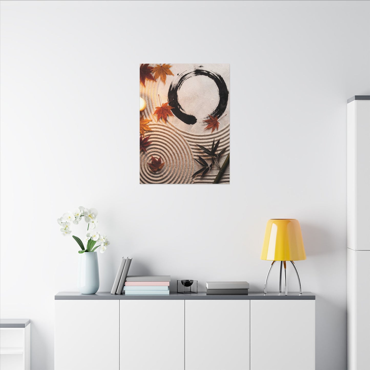 Tranquil Rock Garden Canvas Art - Enso Zen