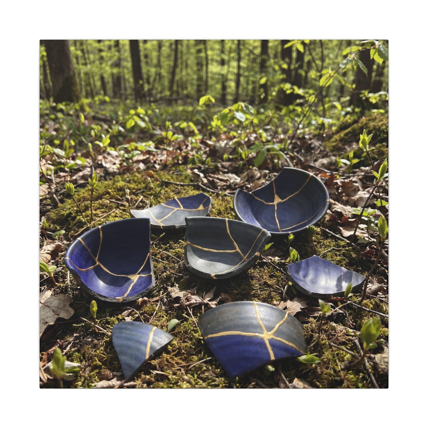 Philosophical Broken Pottery Canvas Art - Broken Beauty Kintsugi