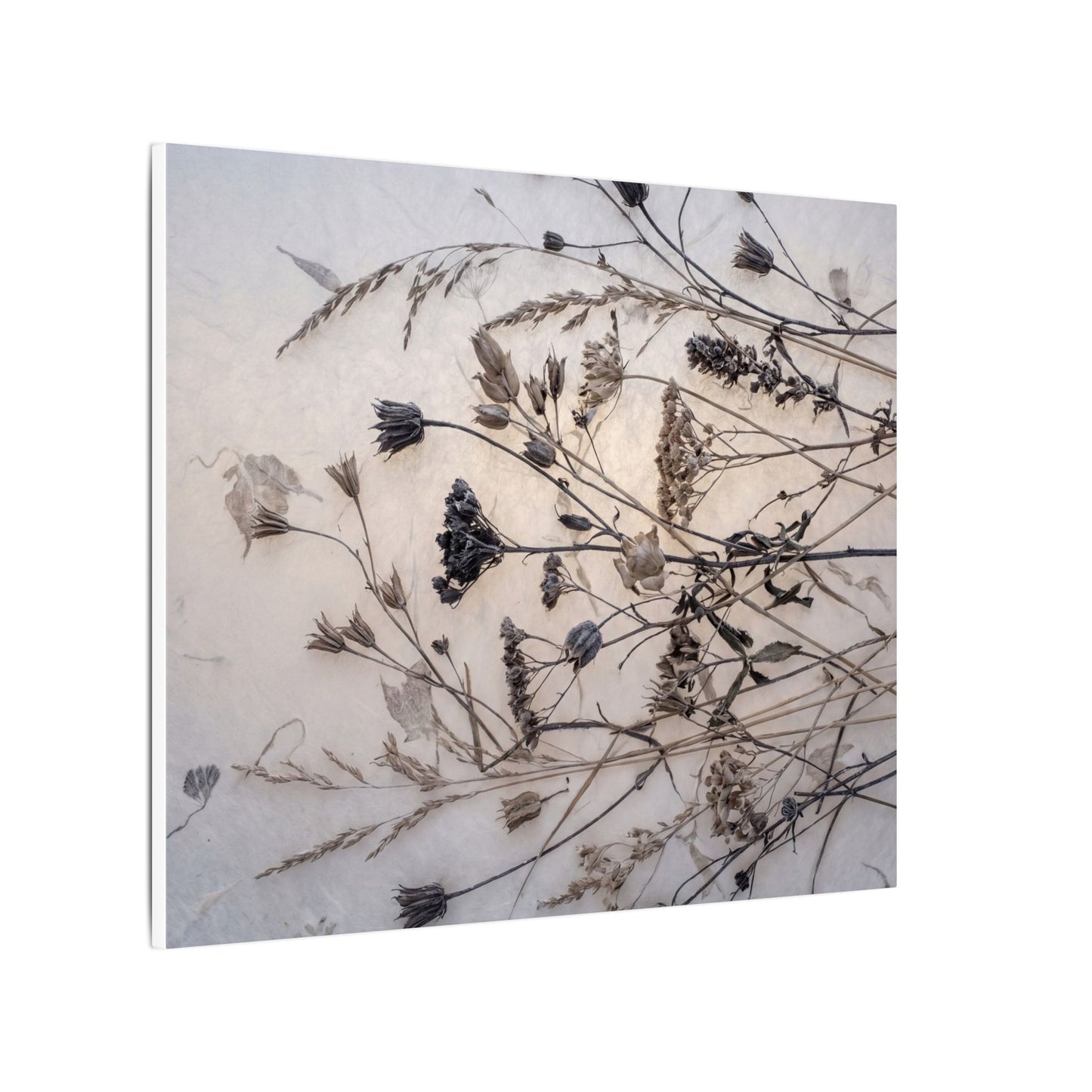 Elegant Dried Flowers Canvas Art - Japanese Pattern Japandi