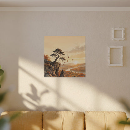 Pine Tree Autumn Canvas Art | Japandi Warm Design