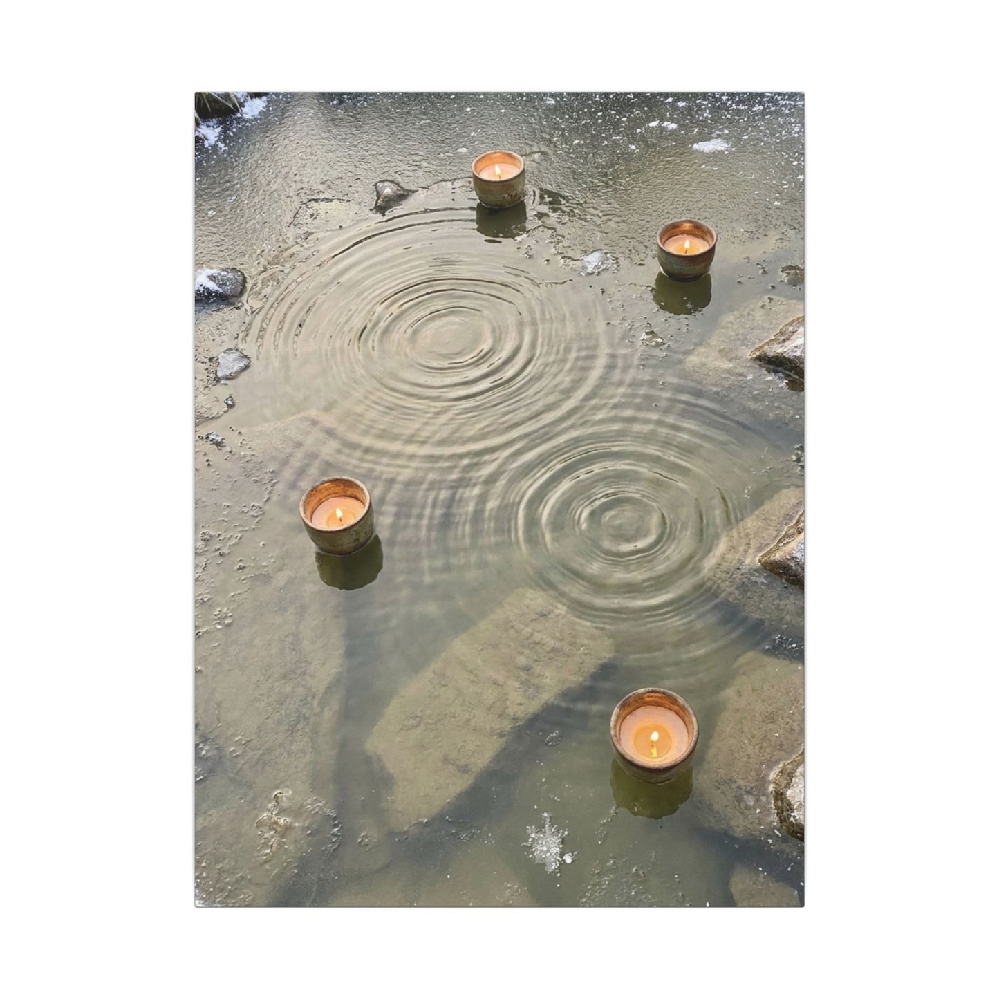Water Ripple Canvas Art | Winter Japandi Japanese Pattern Art