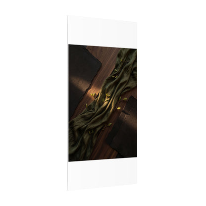 Silk Drape Canvas Art | Spring Dark Japandi Dark Texture Art