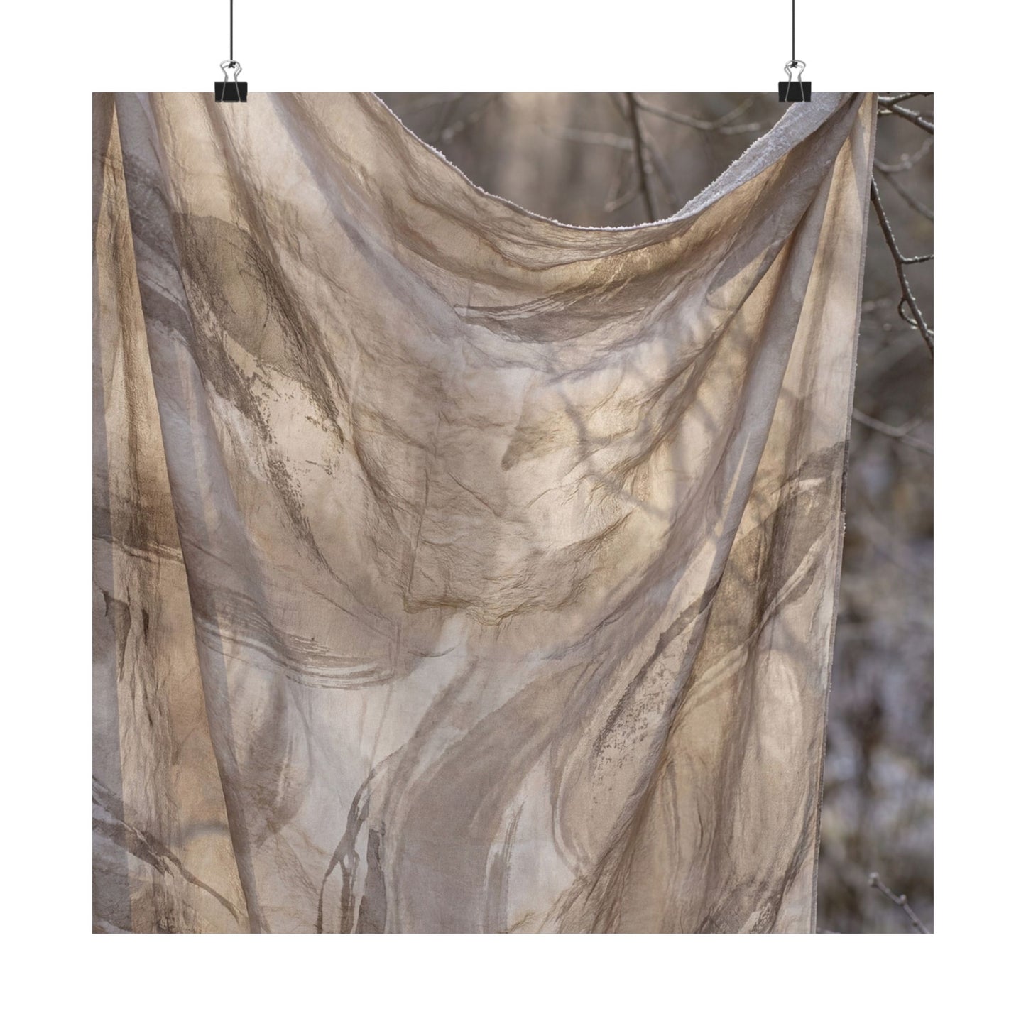Dappled Silk Drape Wall Art Print - Japandi Ma