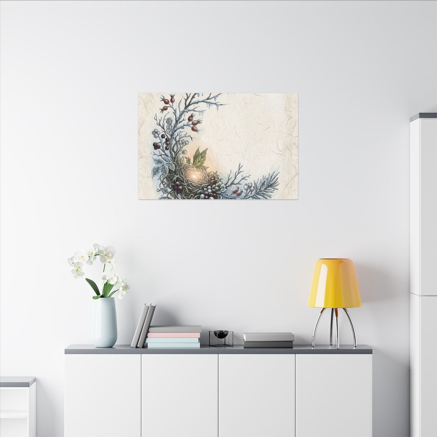 Winter Shoji Screen Forest Whimsy Canvas Art | Enchanting Decor