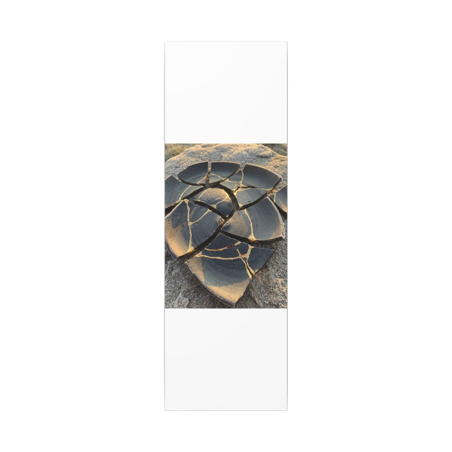 Broken Pottery Winter Canvas Art | Kintsugi Resilient Design