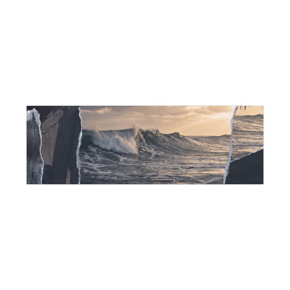 Fukinsei Ocean Wave Canvas Art - Dark Japandi Shadow Zen