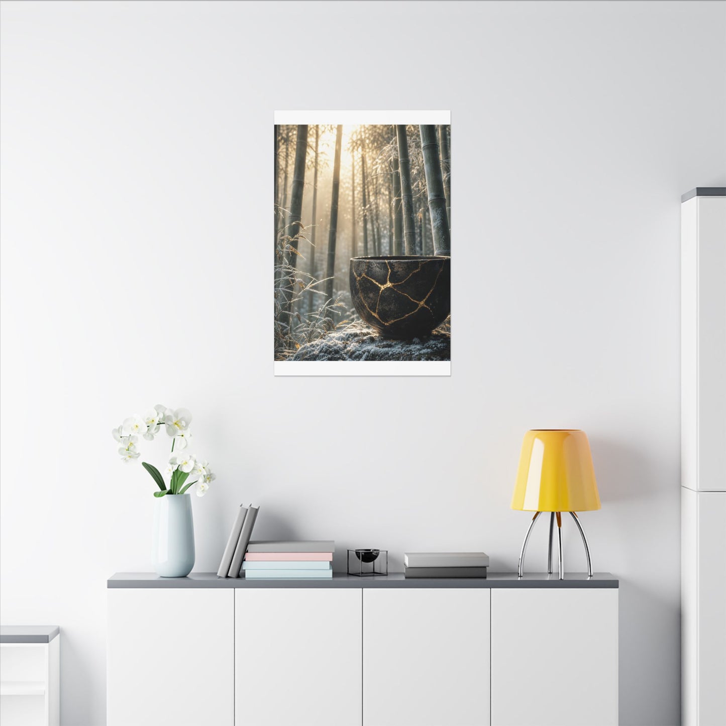 Fukinsei Bamboo Grove Canvas Art - Kintsugi Gold Repair