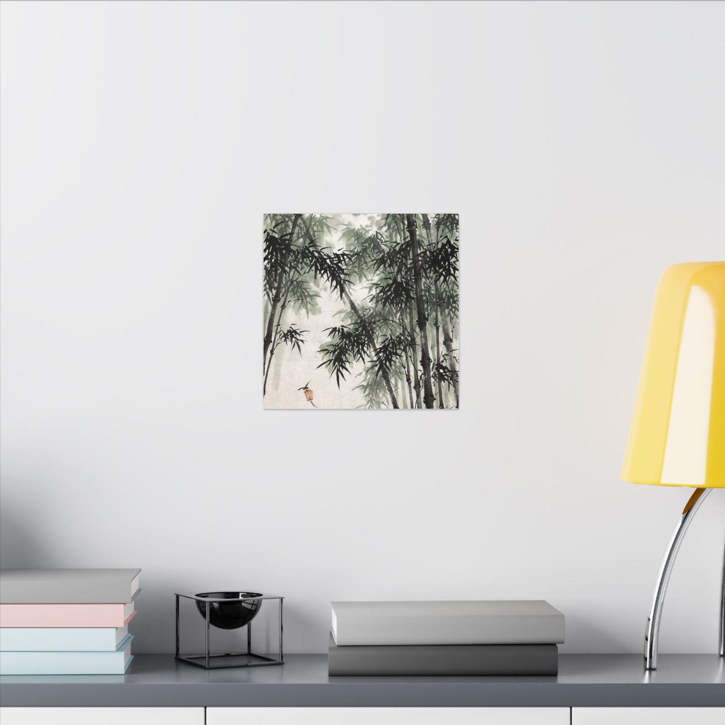 Zen Bamboo Grove in Overcast | Sumi E Canvas Art