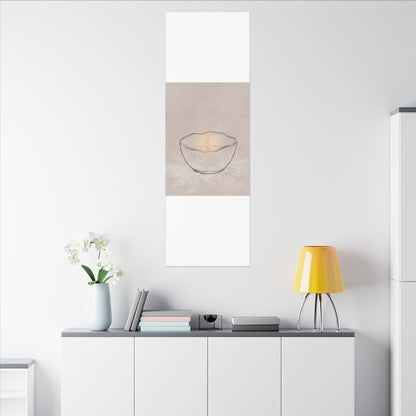 Ceramic Bowl Minimal Line Canvas Art | Neutral Japandi Art