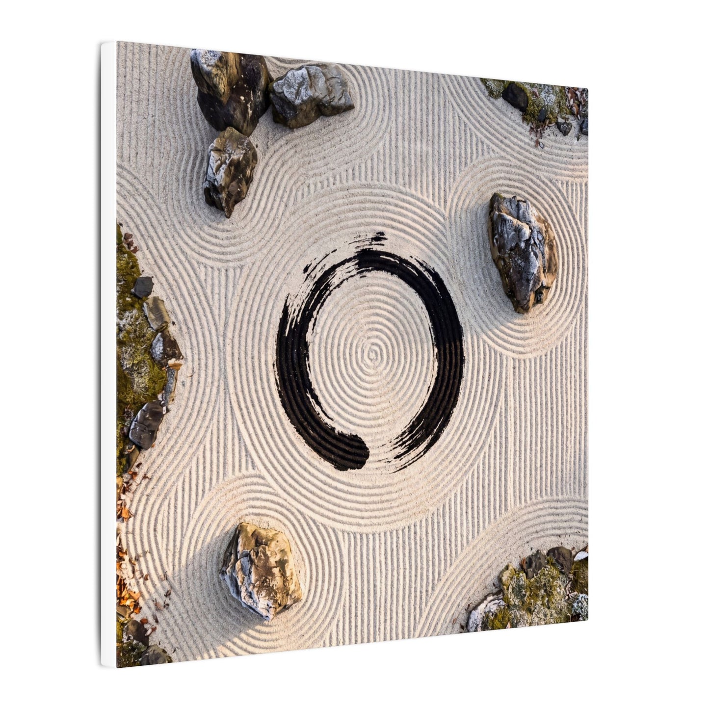 Rock Garden Canvas Art | Winter Zen Enso Art