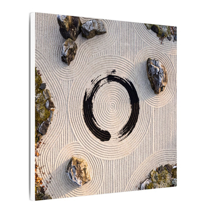 Rock Garden Canvas Art | Winter Zen Enso Art