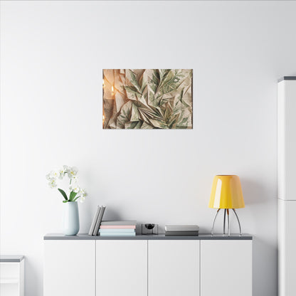 Japandi Paper Fold in Candlelight | Texture Canvas Art