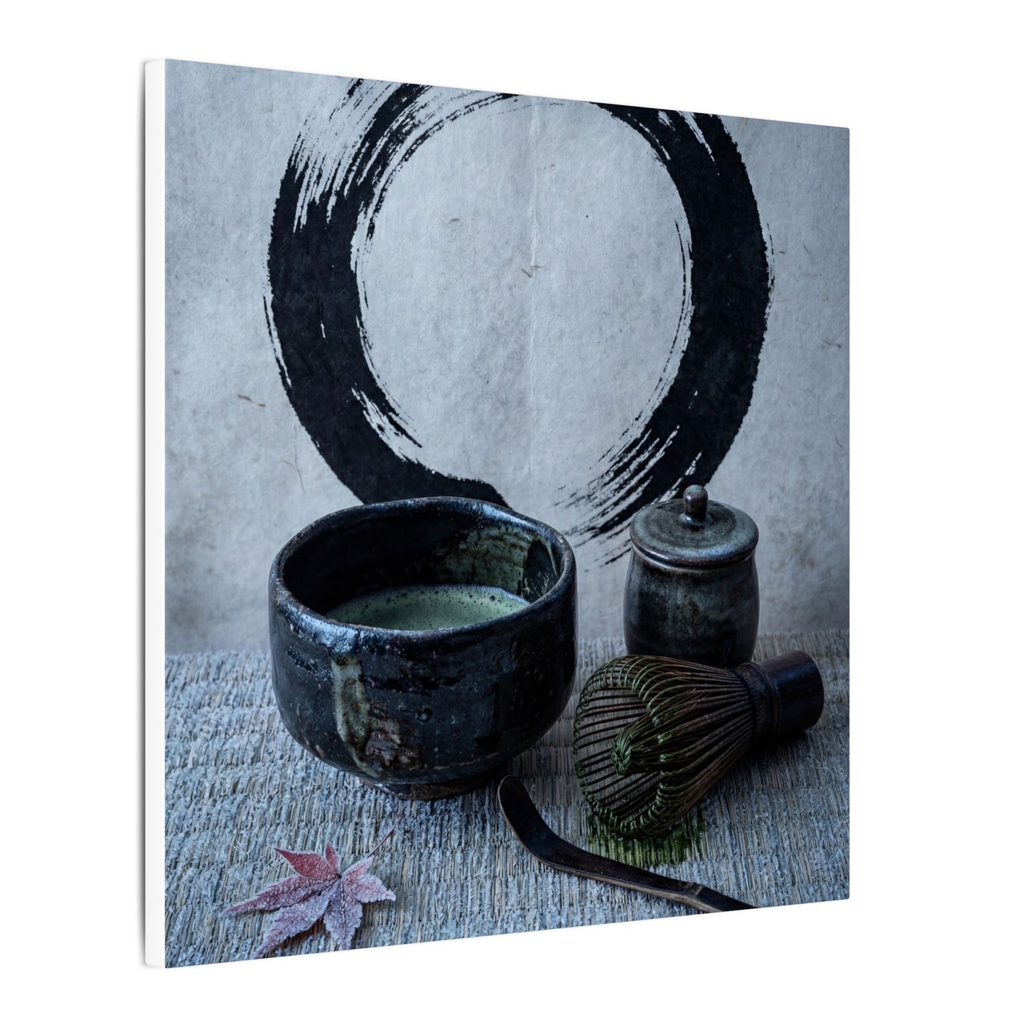 Tea Ceremony Canvas Art | Winter Zen Enso Art