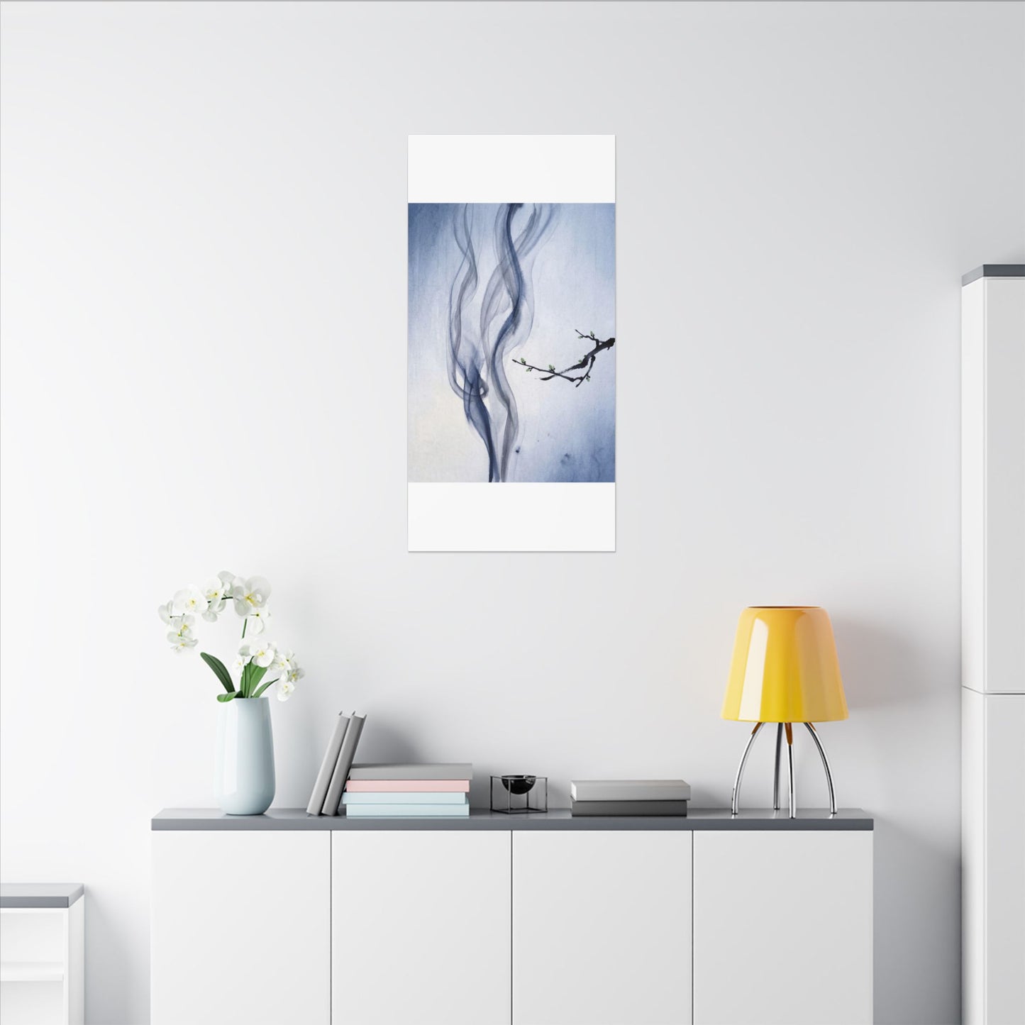 Incense Smoke Spring Canvas Art | Zen Tranquil Design