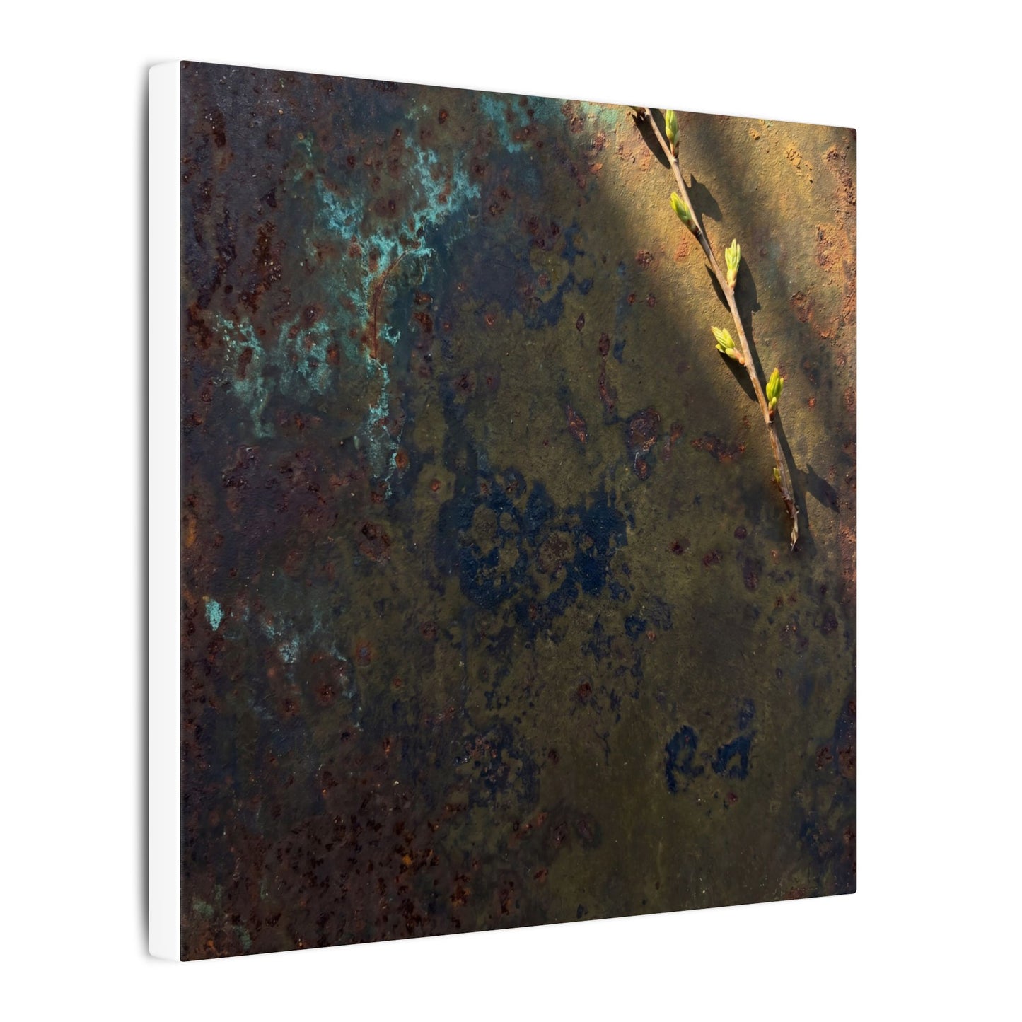 Golden Hour Rust Patina Canvas Art - Dark Japandi Ma