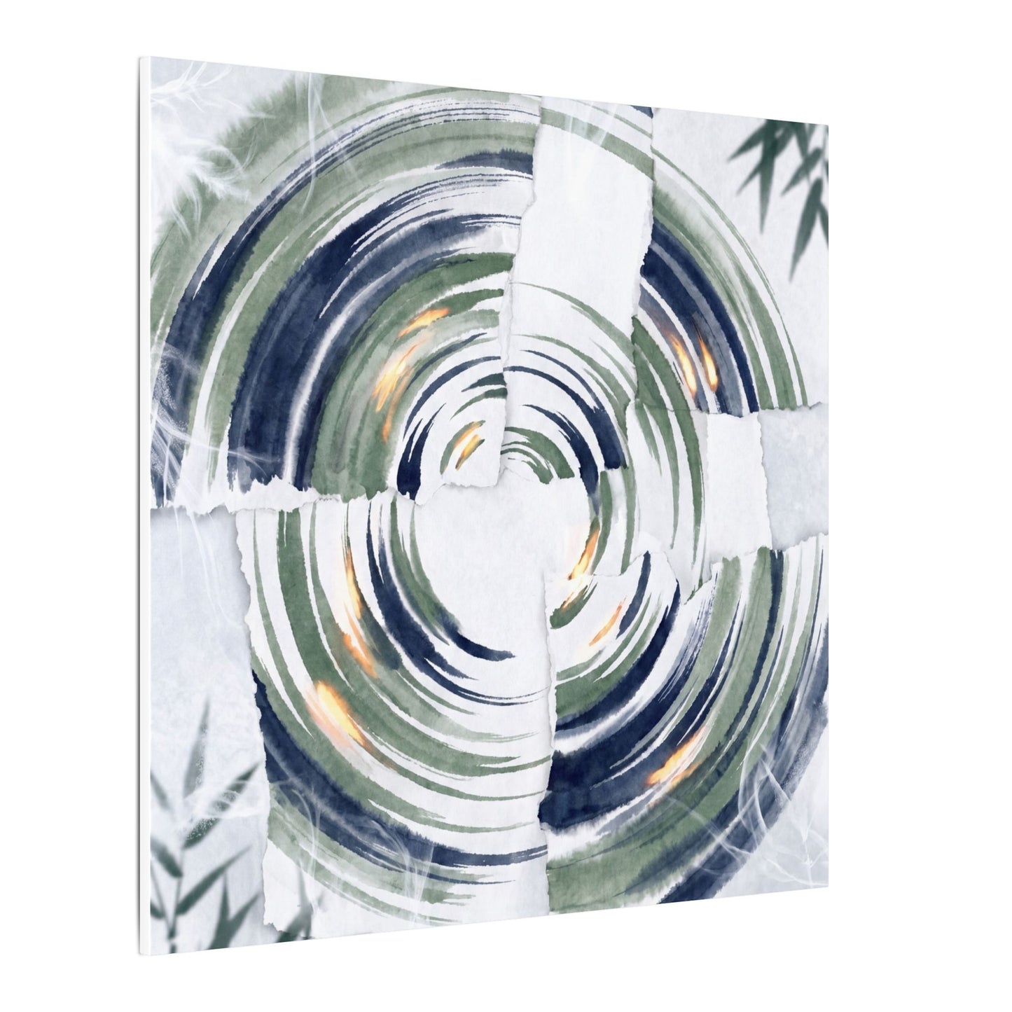 Winter Water Ripple Sumi E Canvas Art | Peaceful Decor