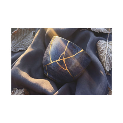 Winter Silk Drape Gold Repair Canvas Art | Artful Decor