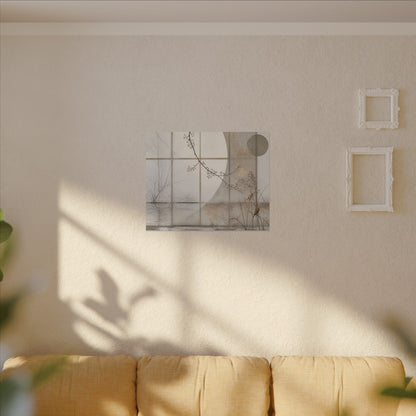Winter Shoji Screen Japanese Pattern Canvas Art | Elegant Decor