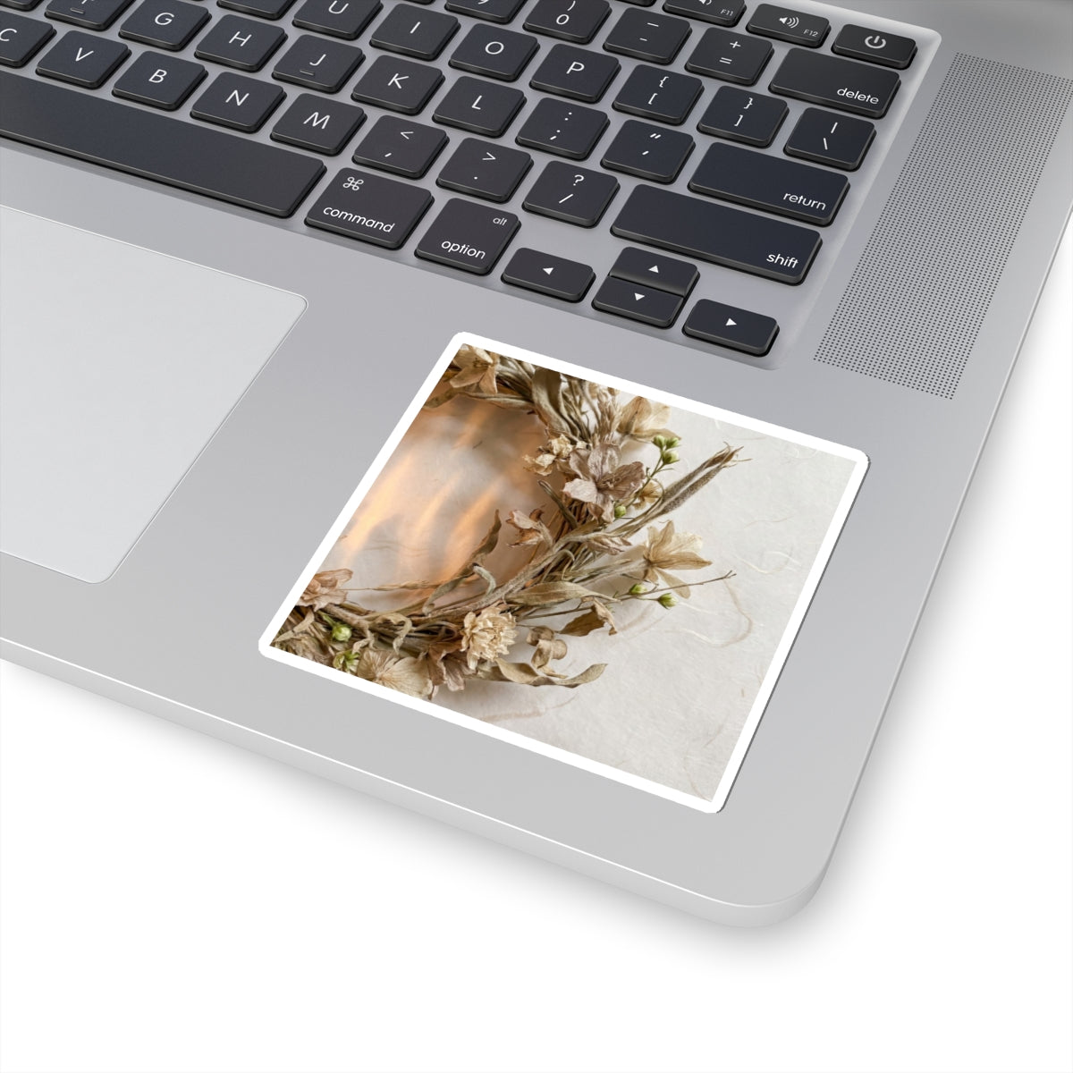 Dried Flowers Japanese Pattern Sticker | Elegant Japandi Art Art Print