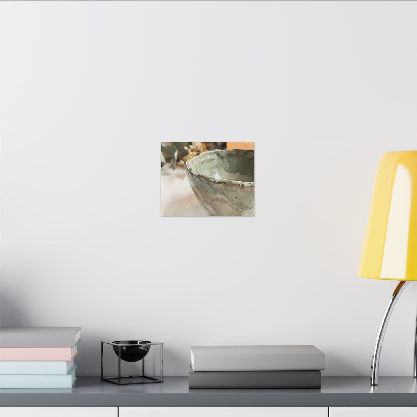 Ceramic Bowl Canvas Art | Summer Japandi Watercolor Art