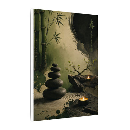 River Stones Spring Canvas Art | Zen Contemplative Design
