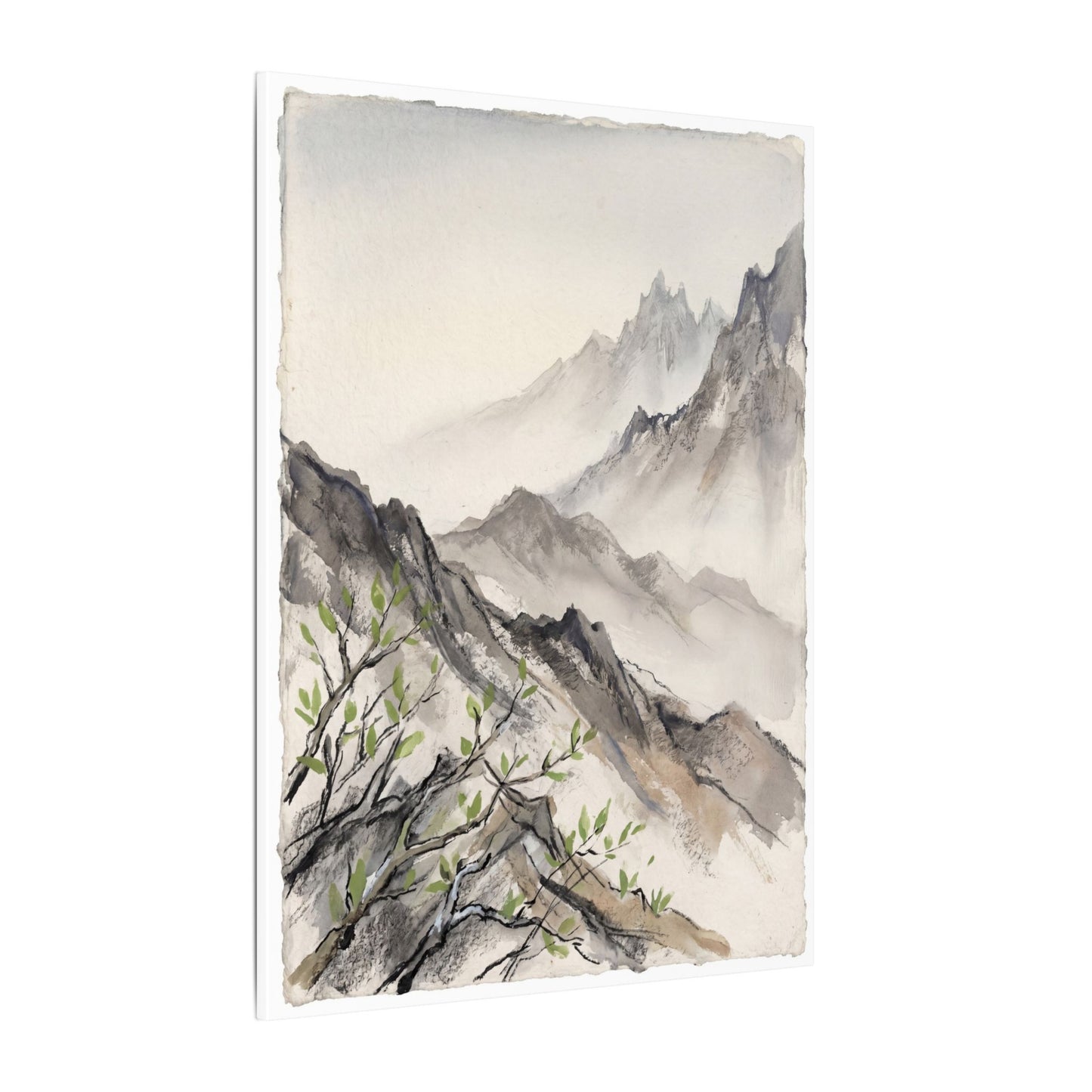 Spring Mountain Mist Texture Canvas Art | Warm Decor