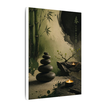 River Stones Spring Canvas Art | Zen Contemplative Design