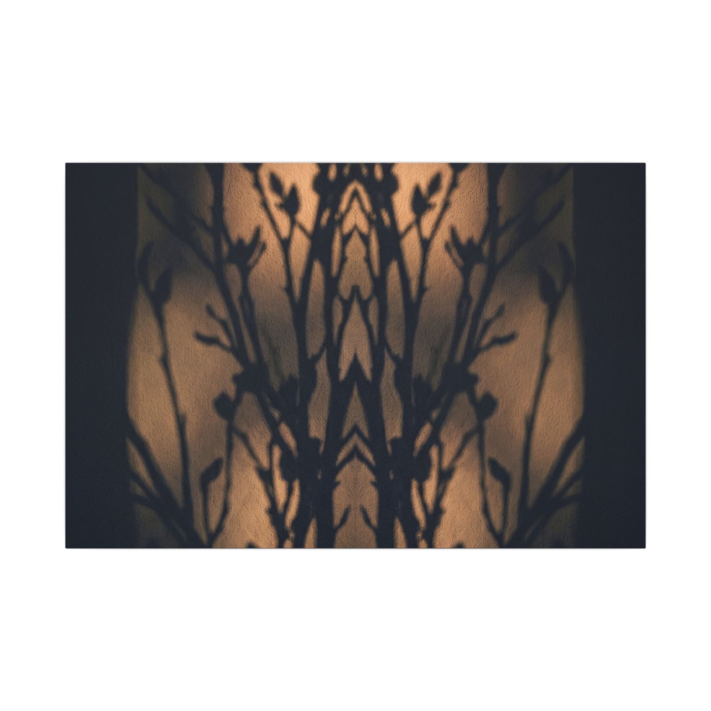 Dark Japandi Shadow Play in Golden Hour | Shadow Zen Canvas Art