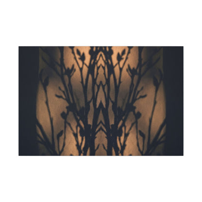 Dark Japandi Shadow Play in Golden Hour | Shadow Zen Canvas Art
