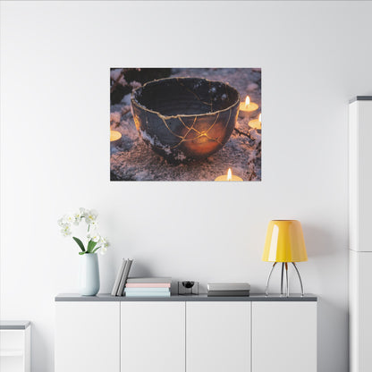 Ceramic Bowl Gold Repair Canvas Art | Beautiful Kintsugi Art