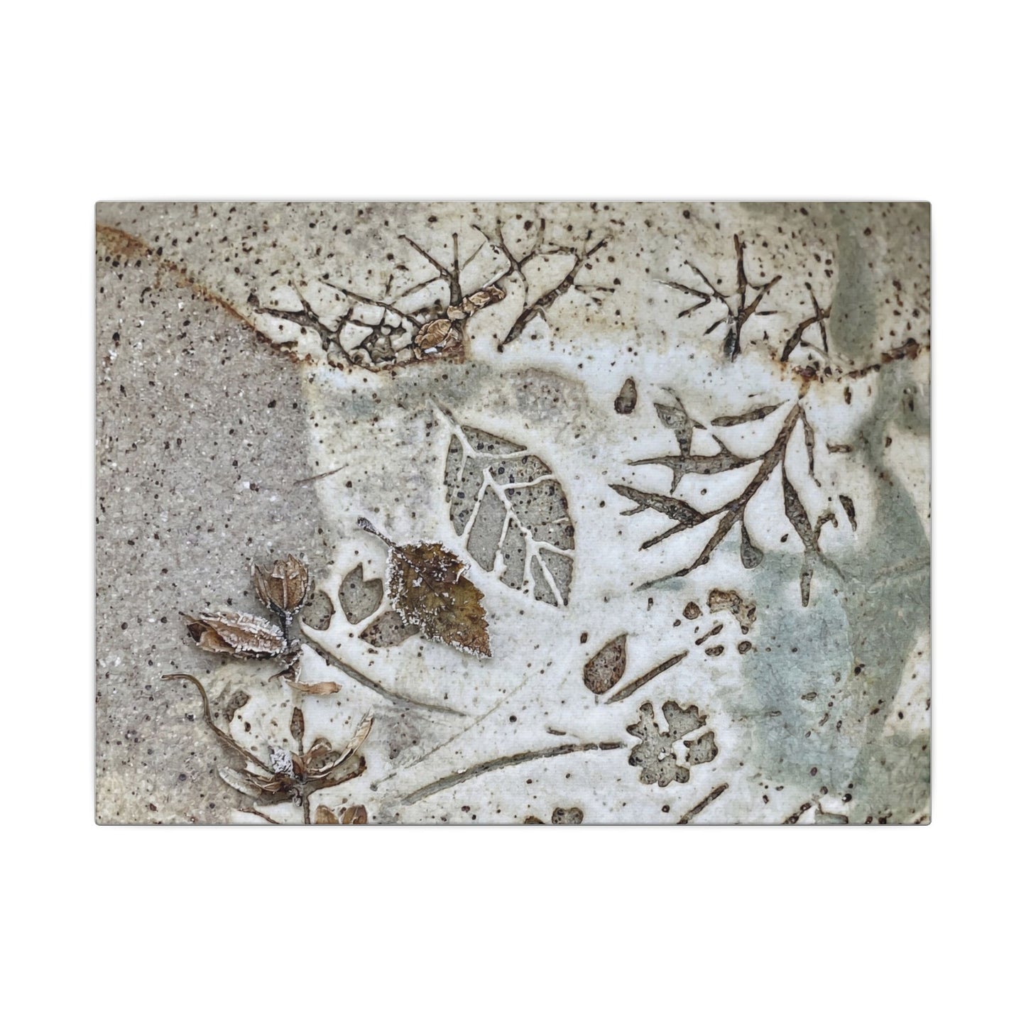 Ceramic Bowl Winter Canvas Art | Japandi Earthy Design Art Print
