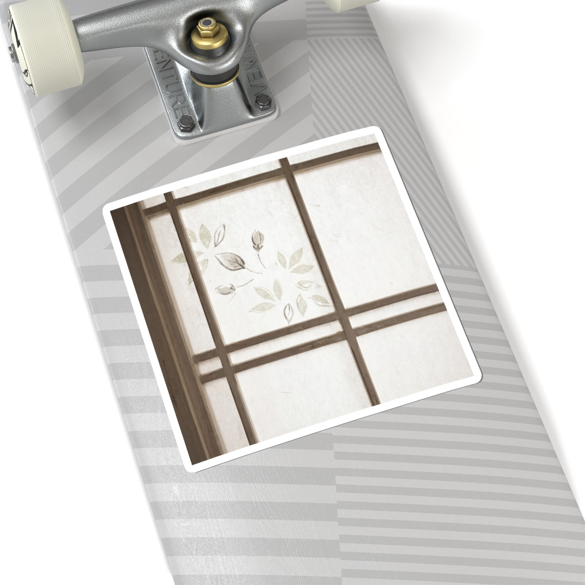 Shoji Screen Japanese Pattern Sticker | Earthy Japandi Art