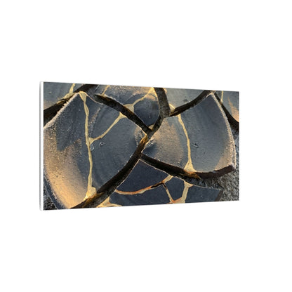 Broken Pottery Winter Canvas Art | Kintsugi Resilient Design