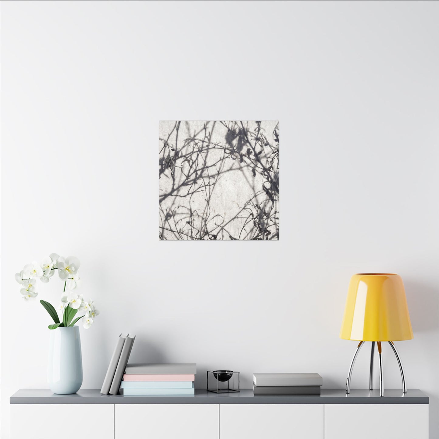 Winter Shadow Play Japanese Pattern Canvas Art | Elegant Decor