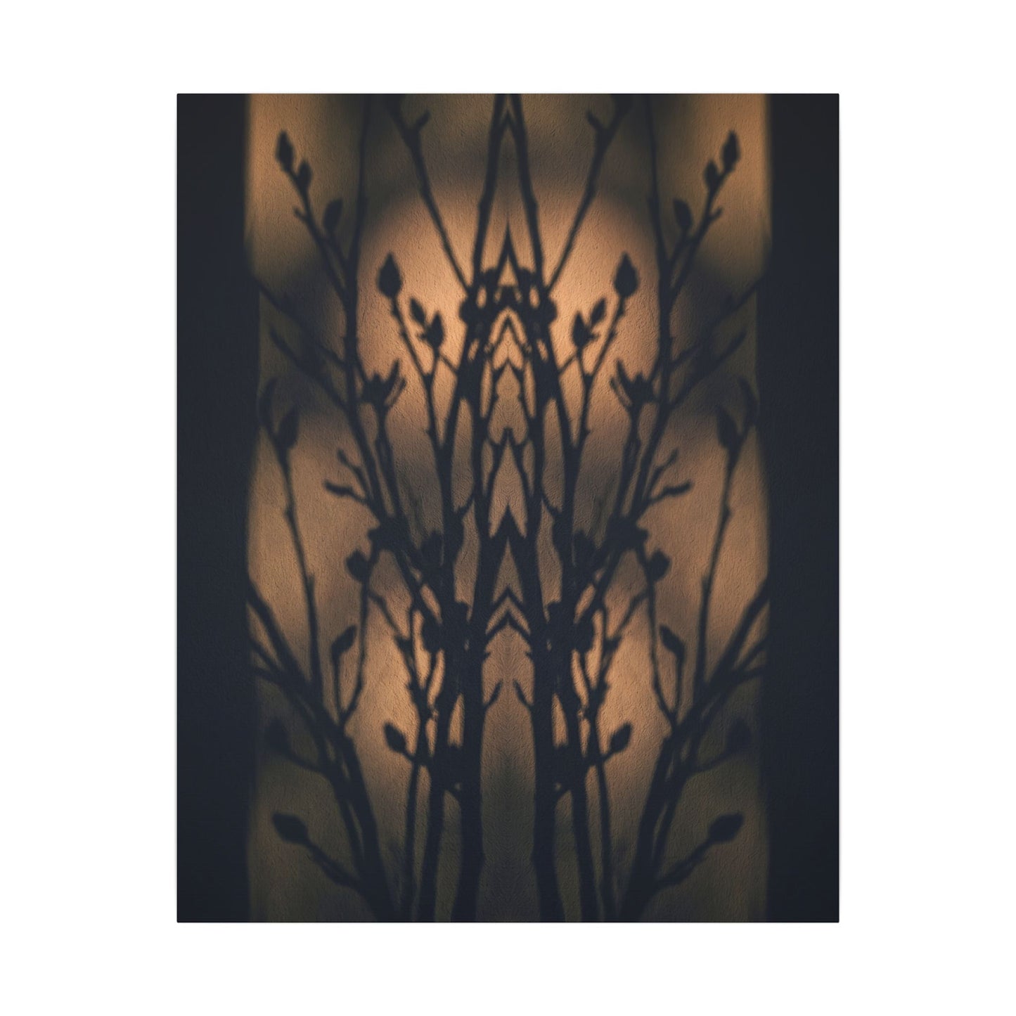 Dark Japandi Shadow Play in Golden Hour | Shadow Zen Canvas Art