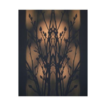 Dark Japandi Shadow Play in Golden Hour | Shadow Zen Canvas Art
