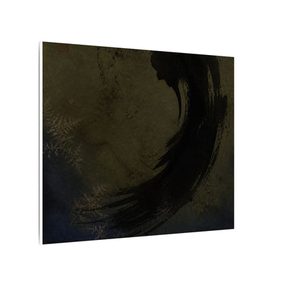 Seijaku Ink Brushstroke Canvas Art - Dark Japandi Moody Minimal