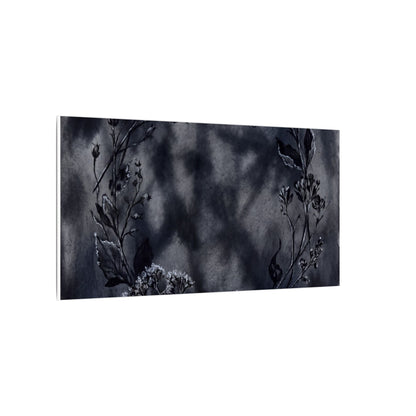 Dried Flowers Canvas Art | Winter Dark Japandi Shadow Zen Art
