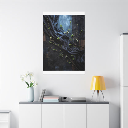 Spring Silk Drape Dark Texture Canvas Art | Atmospheric Decor